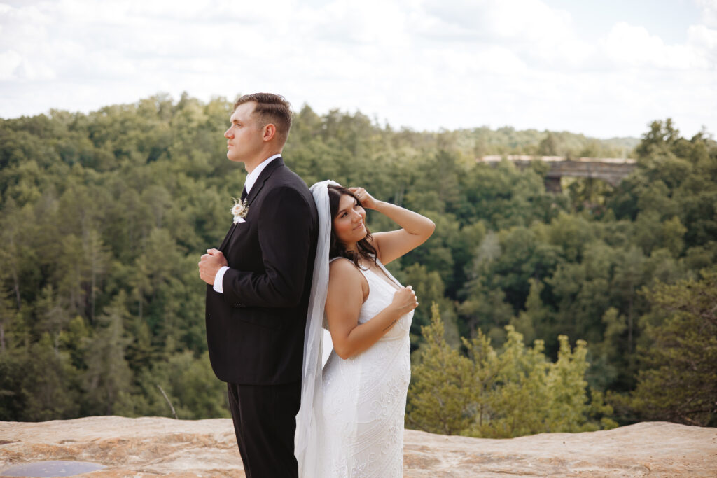 wedding dress mountain elopement